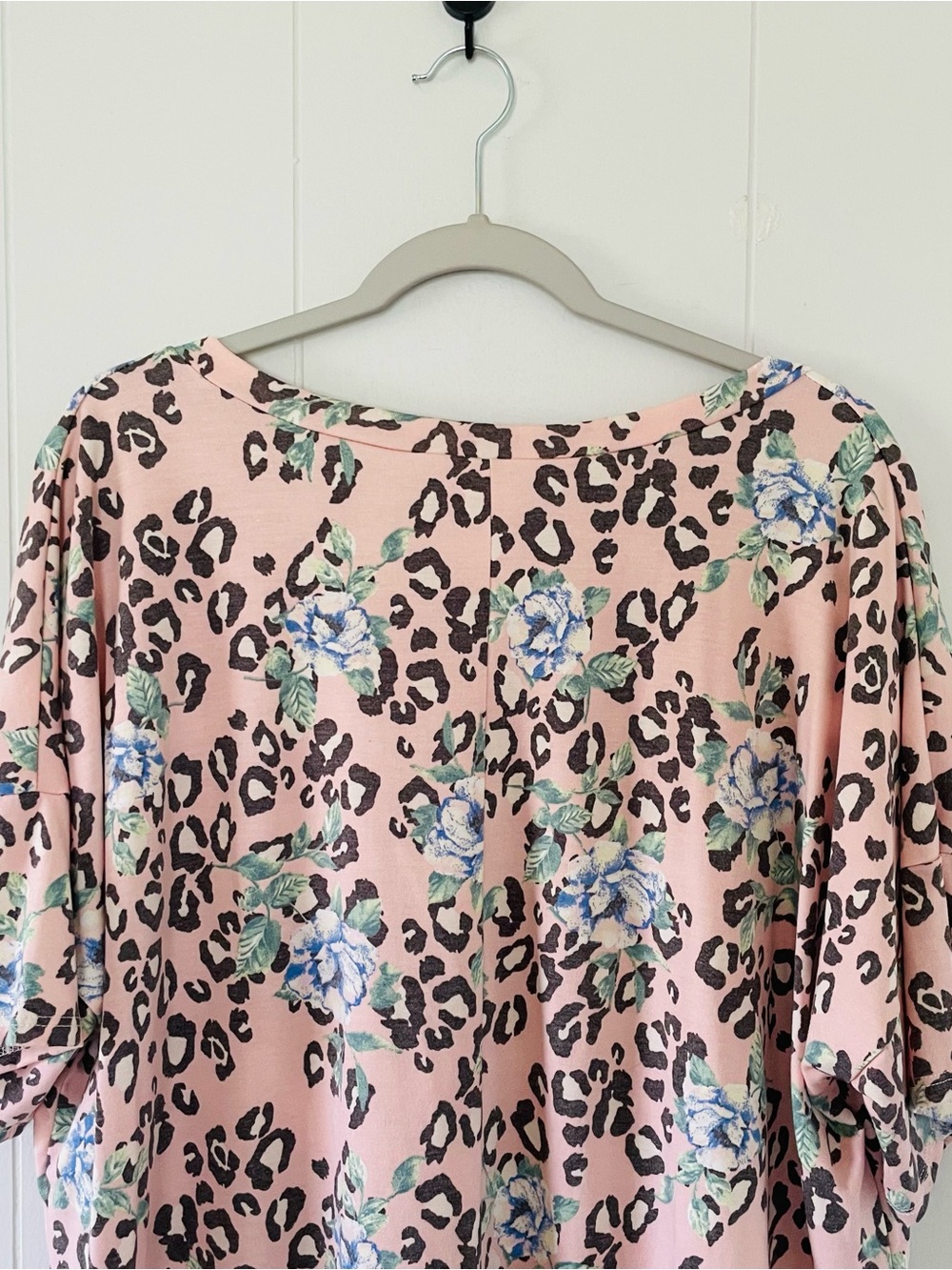 Sew In Love Pink Floral & Leopard Scoop Neck Tee - Picture 9 of 10